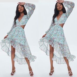 Floral Print High Low Dress